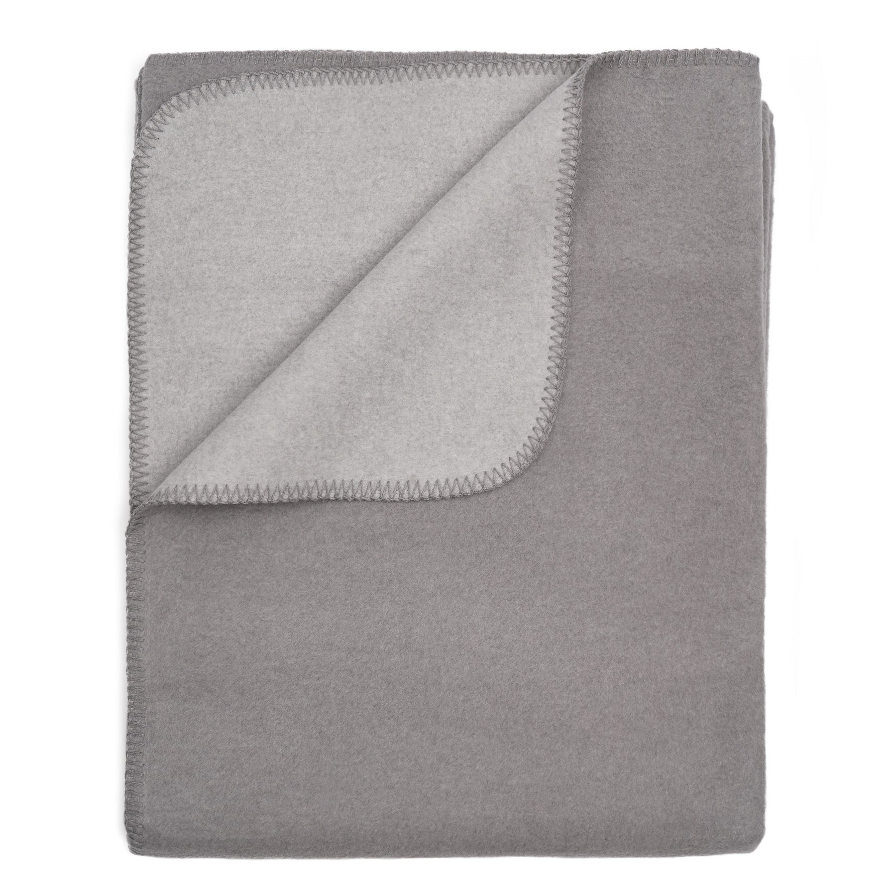 Flauschige Baumwoll Wendedecke zweifarbig - regional hergestellt brina / graumelange 150 x 200 cm