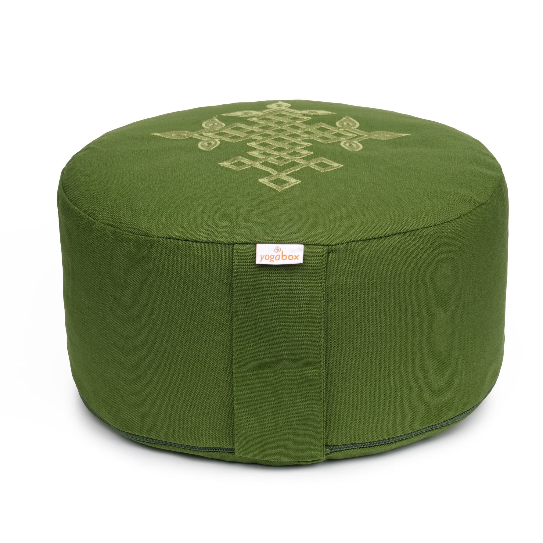 Meditationskissen Glückssitz® keltischer Baum des Lebens olive 33 x 33 x 15 cm Buchweizenschalen