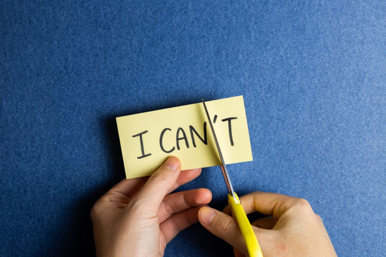 I can do it. Positive motivation concept. Remove 't' from the wo