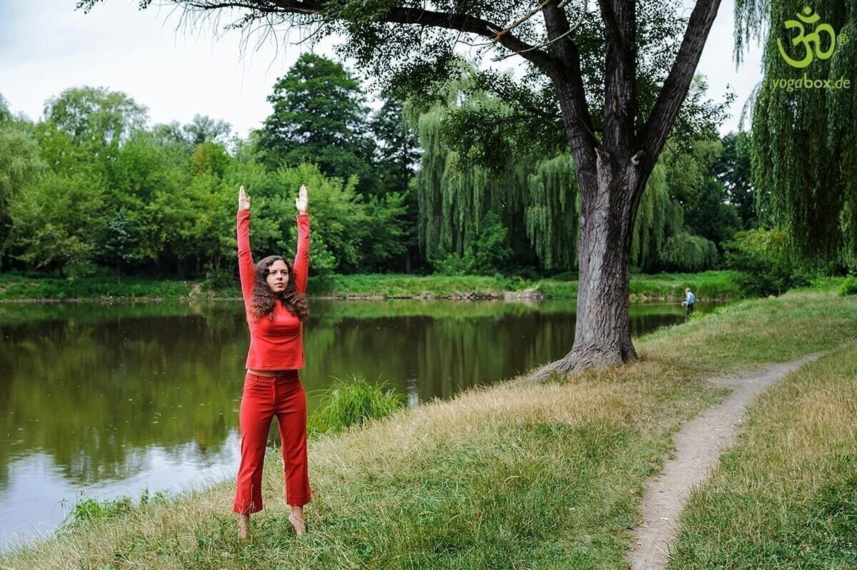 Die Berghaltung - aufrechter Stand (Tadasana)