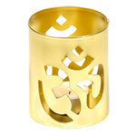 Teelichthalter OM gold 9 x 7.5 cm Om