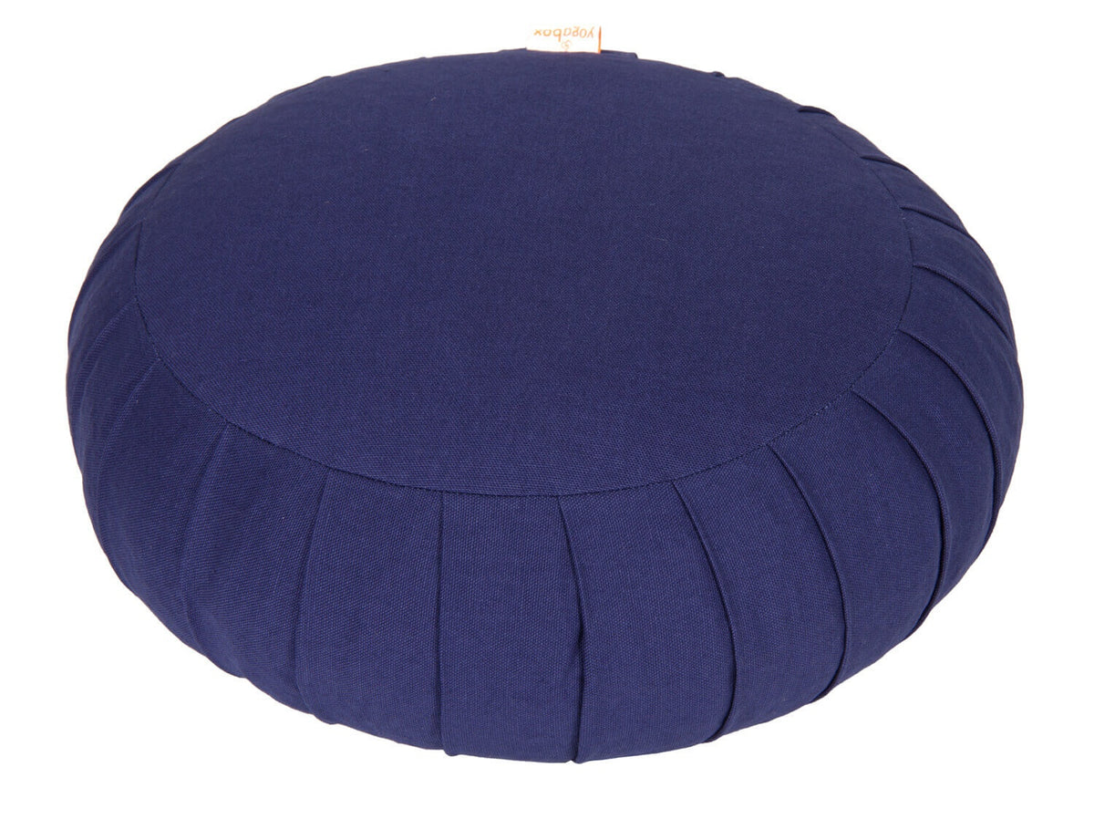 Meditationskissen / Yogakissen Zafu BASIC mit ZIP dunkelblau 31 x 31 x 15 cm Buchweizenschalen