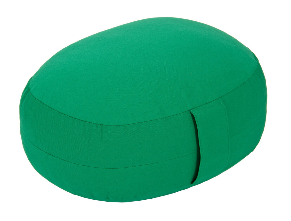 Glückssitz® Yogakissen OVAL - regional hergestellt grün 30 x 23 x 15 cm Buchweizenschalen