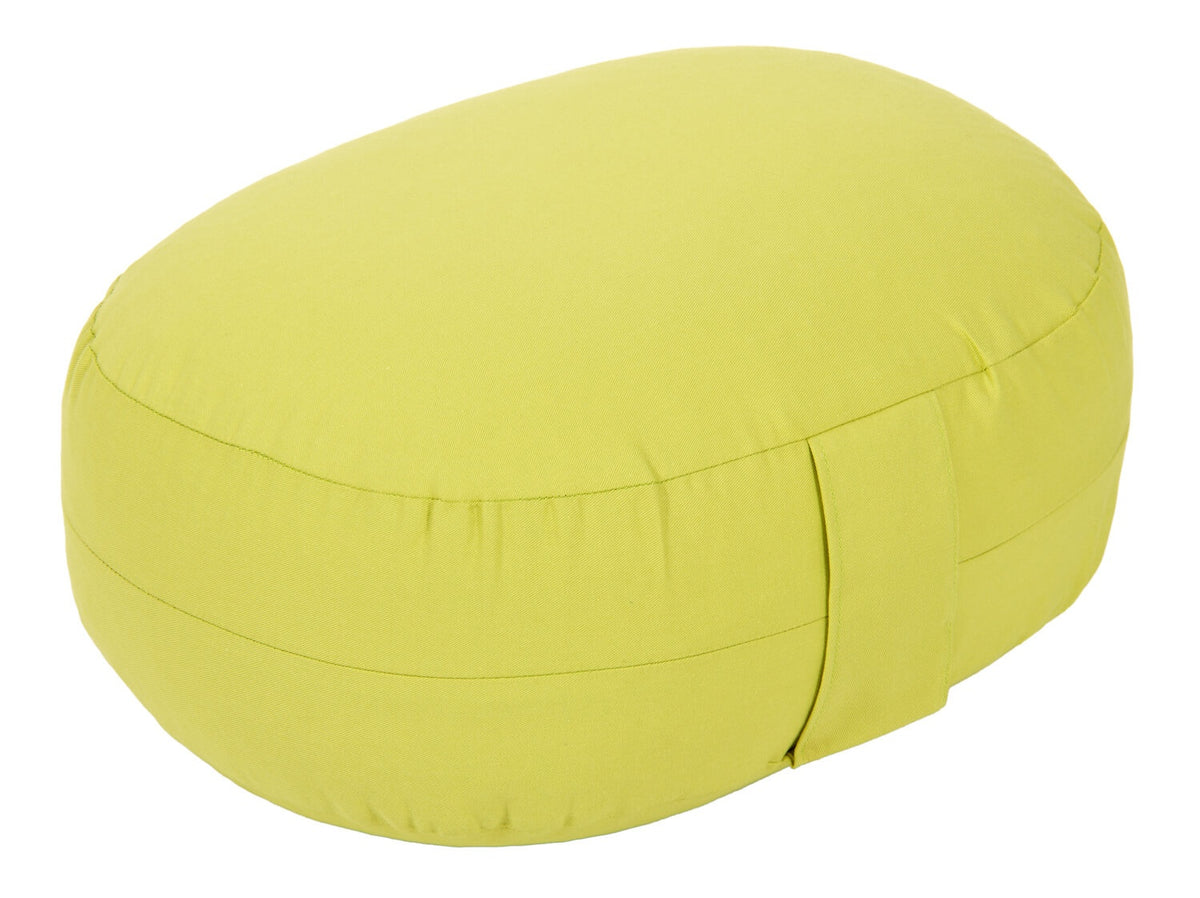 Glückssitz® Yogakissen OVAL - regional hergestellt lindgrün 30 x 23 x 15 cm Buchweizenschalen