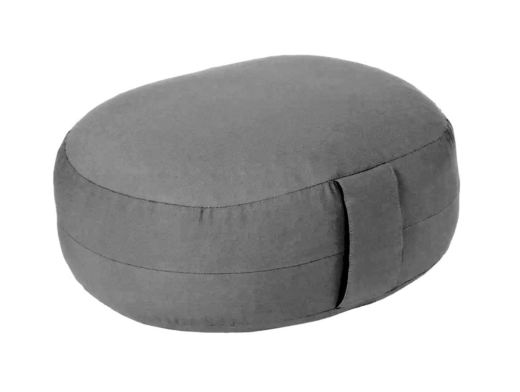 Glückssitz® Yogakissen OVAL - regional hergestellt grau 30 x 23 x 15 cm Buchweizenschalen