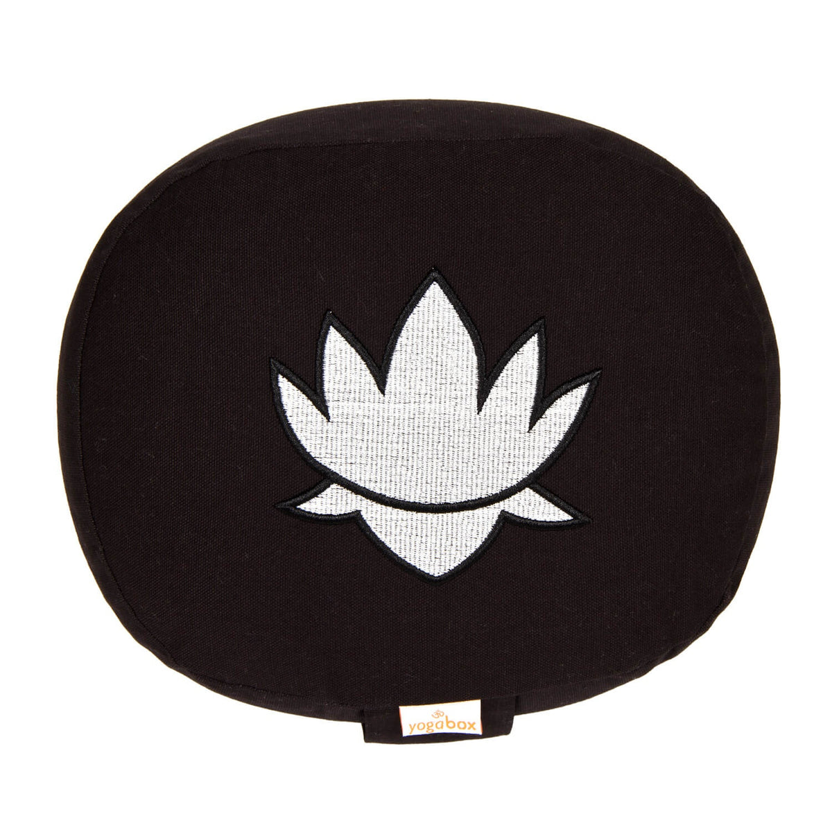 Yogakissen oval Lotus Stick BASIC schwarz 28 x 23 x 13 cm Buchweizenschalen