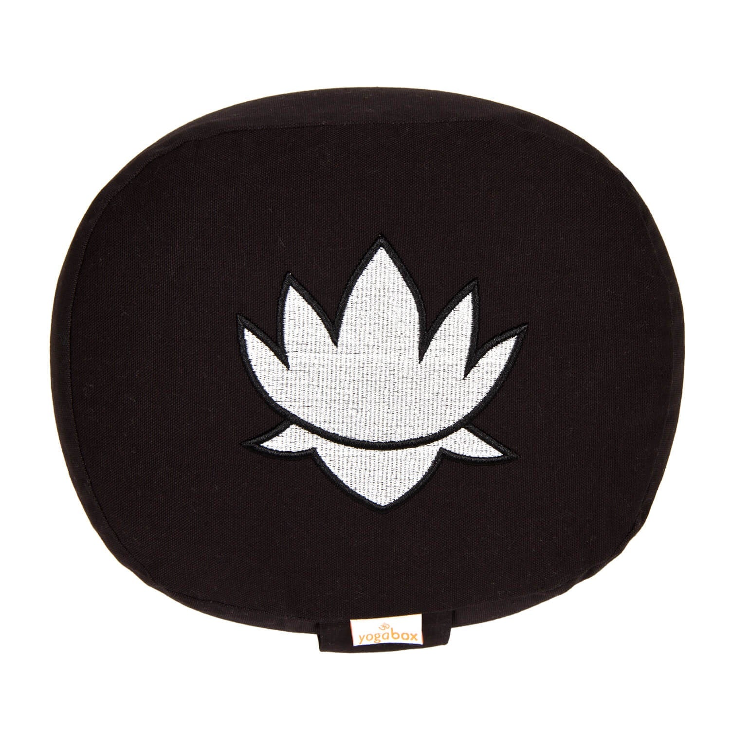 Yogakissen oval Lotus Stick BASIC schwarz 28 x 23 x 13 cm Buchweizenschalen