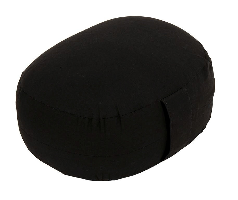 Glückssitz® Yogakissen OVAL - regional hergestellt schwarz 30 x 23 x 15 cm Buchweizenschalen