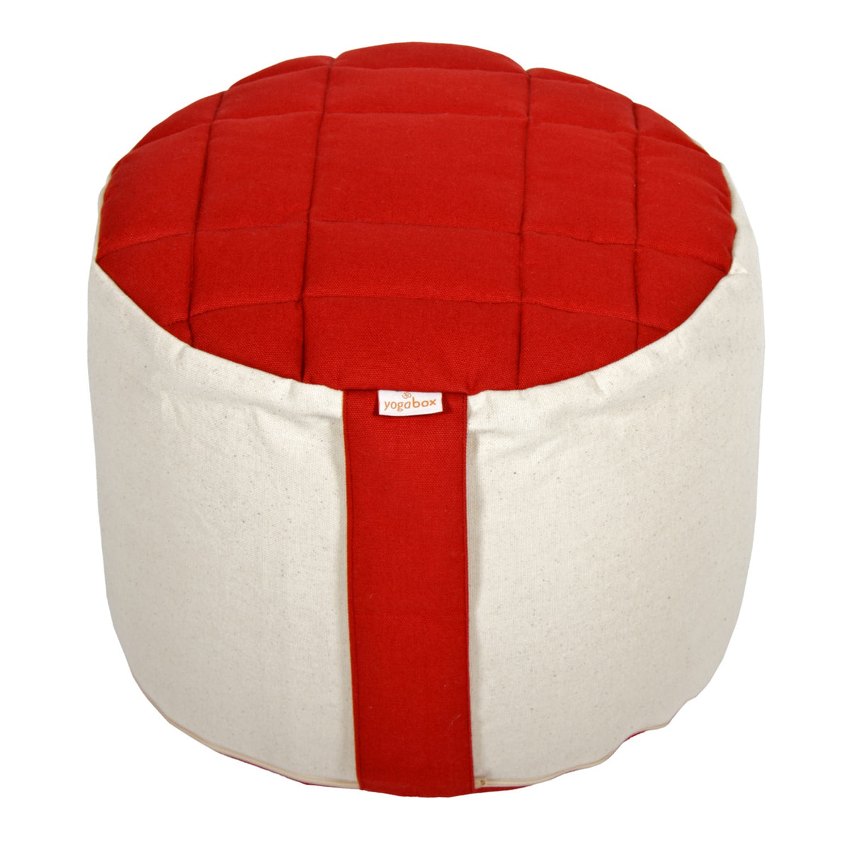 Meditationskissen Rondo Big Premium bordeaux / natur 35 x 35 x 25 cm Buchweizenschalen