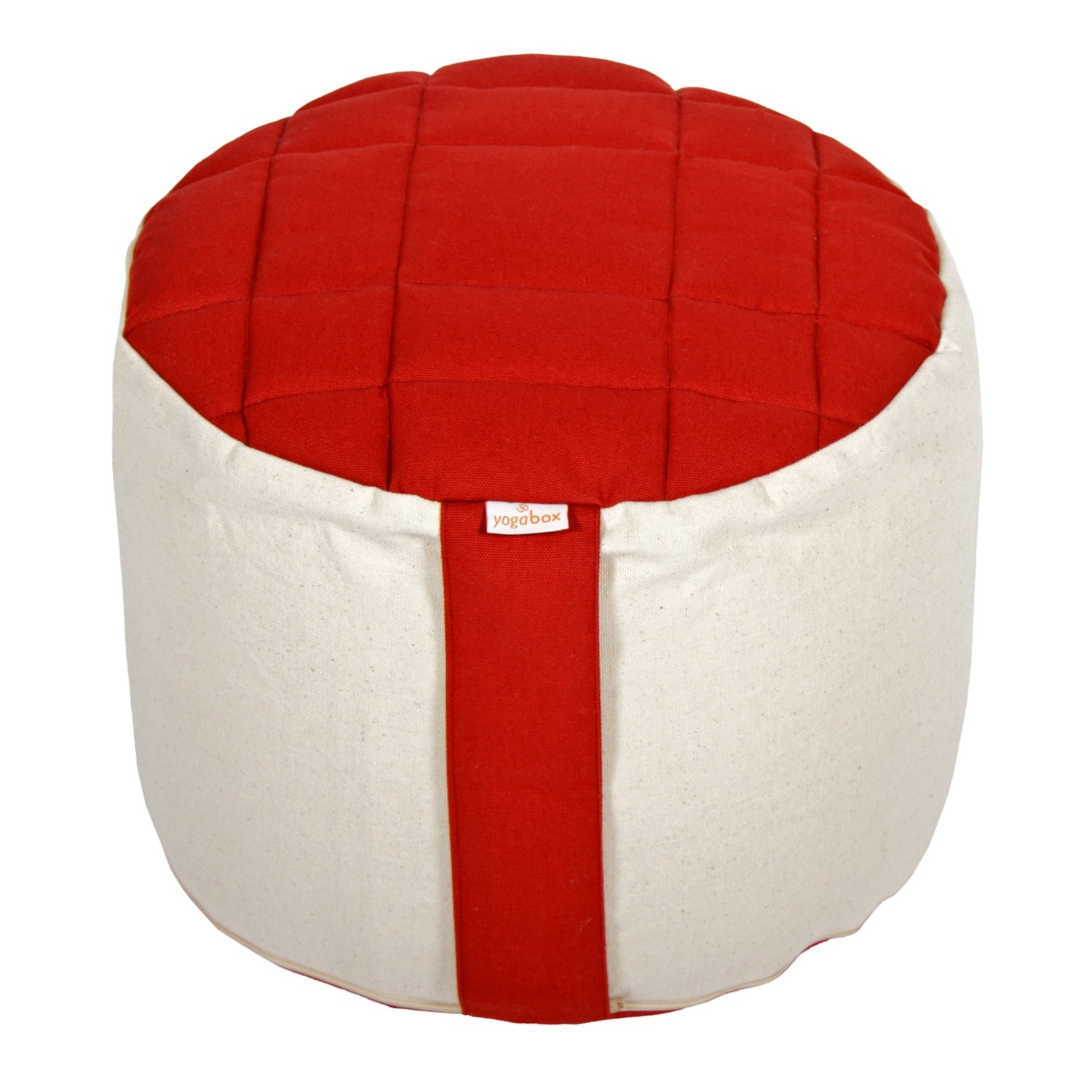Meditationskissen Rondo Big Premium bordeaux / natur 35 x 35 x 25 cm Buchweizenschalen