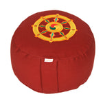 Meditationskissen Glückssitz® Rondo Dharmarad bordeaux 33 x 33 x 15 cm Buchweizenschalen