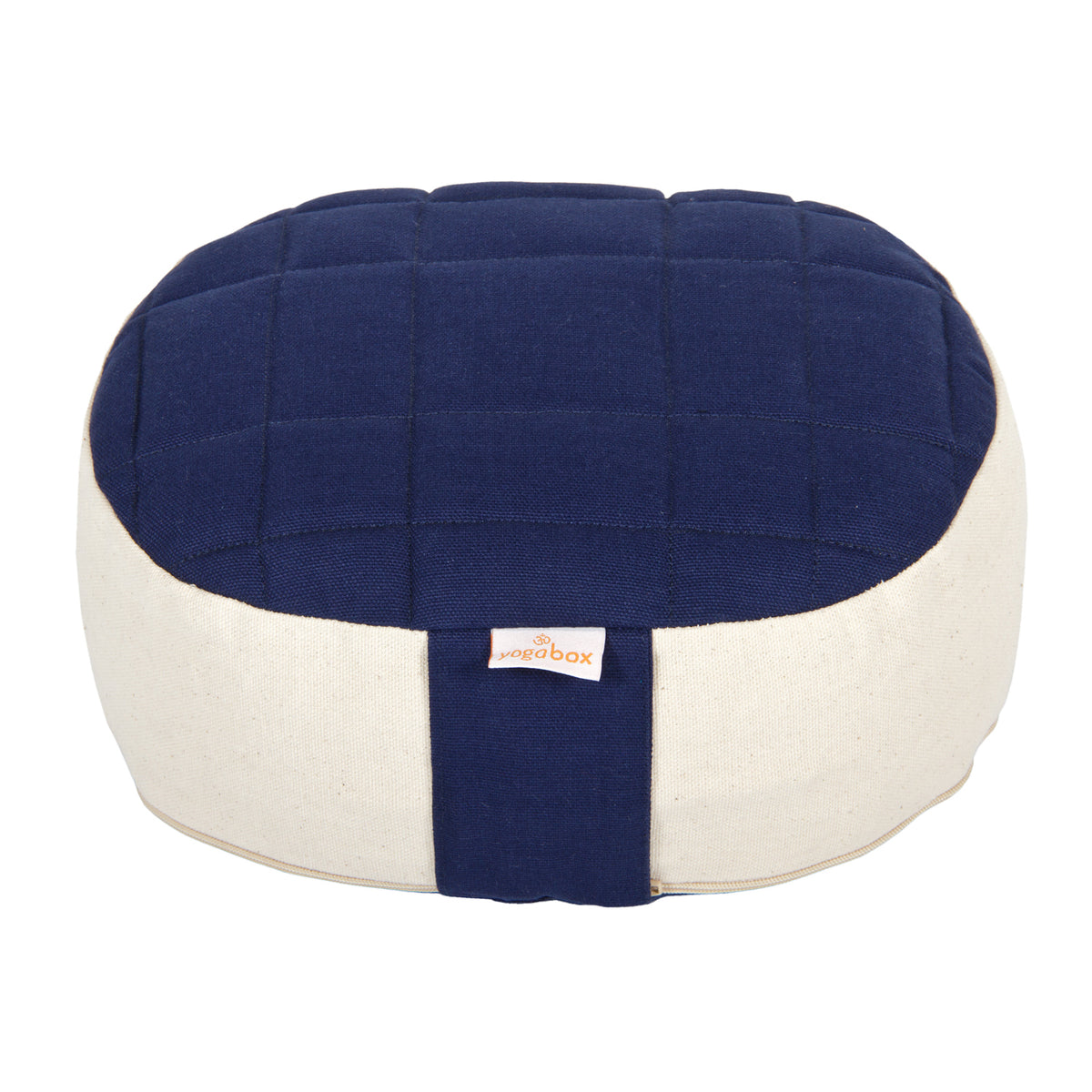 Yogilino® Reise Meditationskissen mini oval Premium dunkelblau / natur 26 x 21 x 9 cm Buchweizenschalen