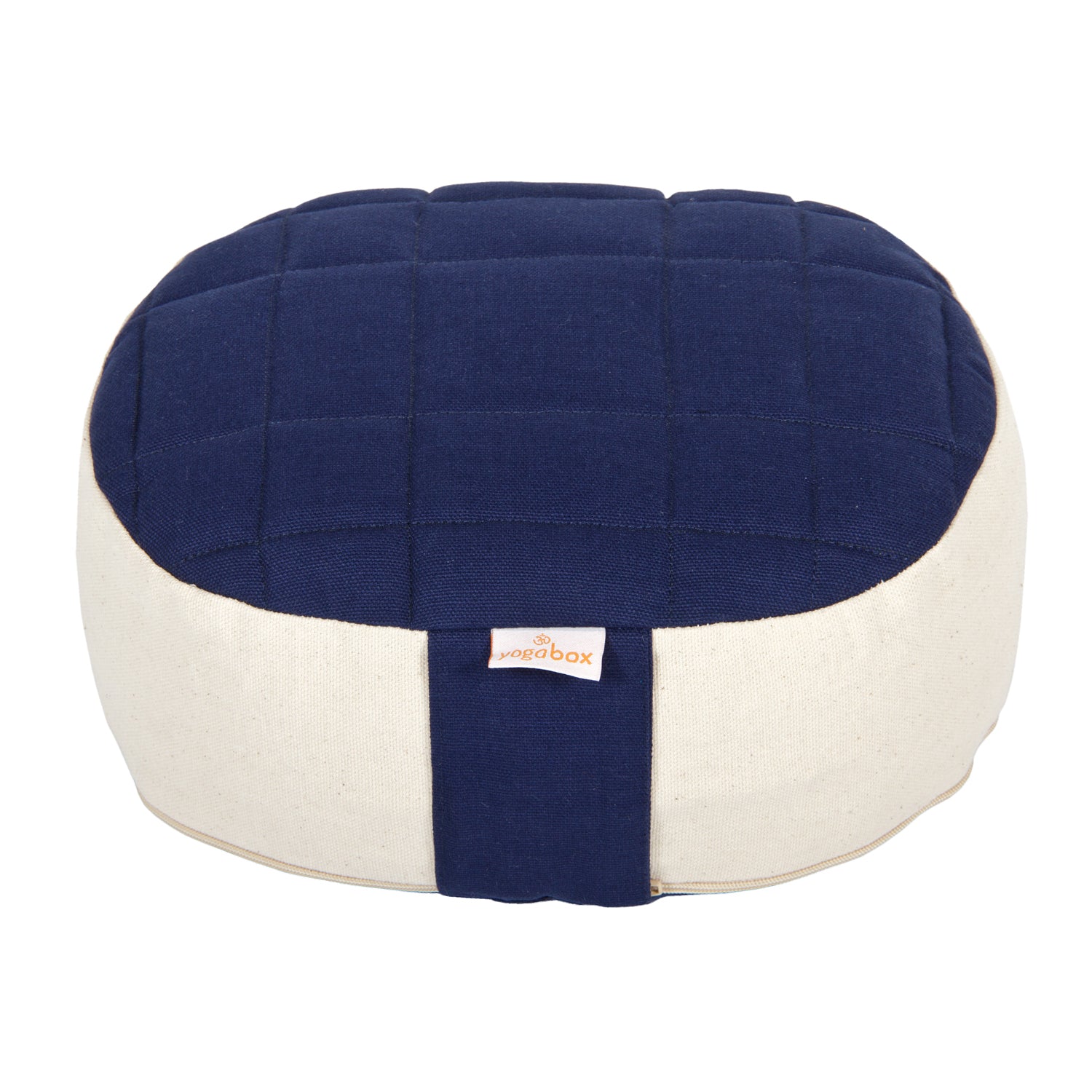 Yogilino® Reise Meditationskissen mini oval Premium dunkelblau / natur 26 x 21 x 9 cm Buchweizenschalen