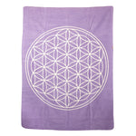 Yogadecke Blume des Lebens - regional hergestellt flieder / natur 150 x 200 cm