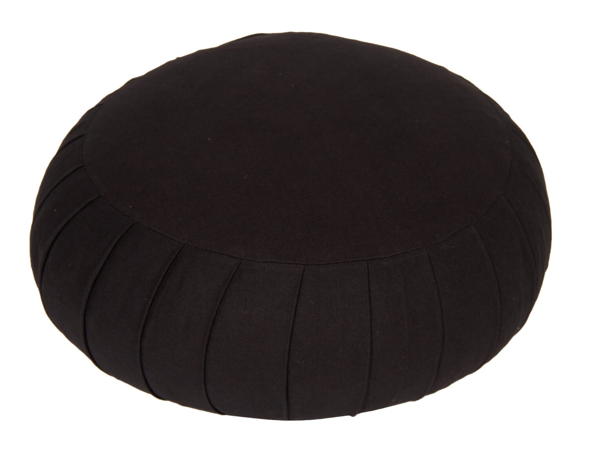 Meditationskissen / Yogakissen Zafu BASIC mit ZIP schwarz 31 x 31 x 15 cm Buchweizenschalen