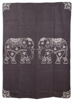 Yogadecke Elefanten - regional hergestellt dunkelgrau / natur 150 x 200 cm