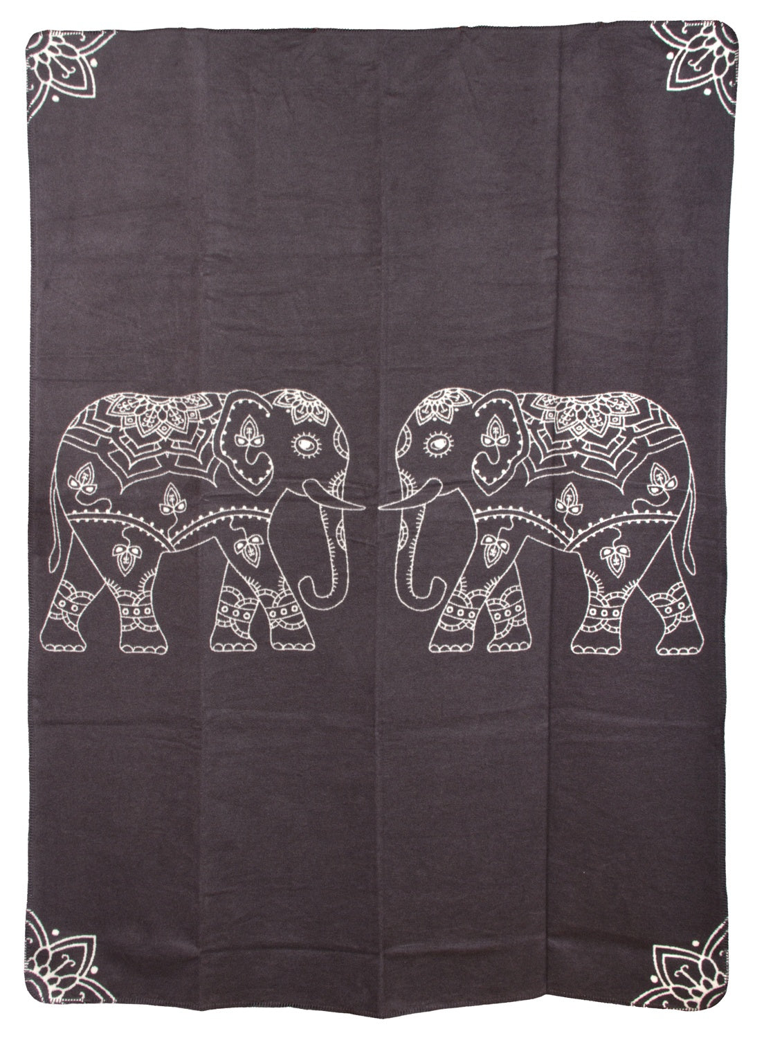 Yogadecke Elefanten - regional hergestellt dunkelgrau / natur 150 x 200 cm