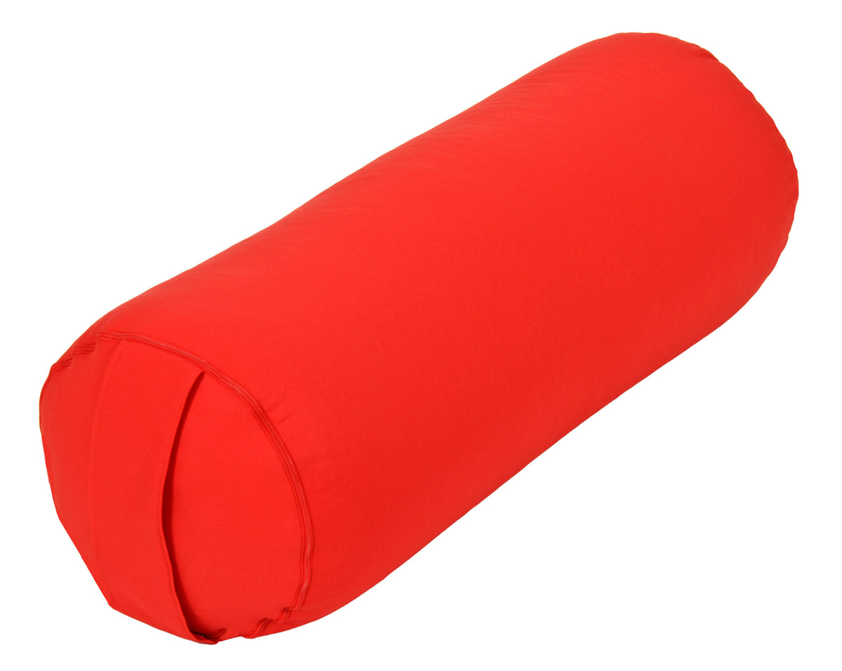 Yoga und Pilates Bolster / Yogarolle D - regional hergestellt rot 65 x 22 x 22 cm Buchweizenschalen