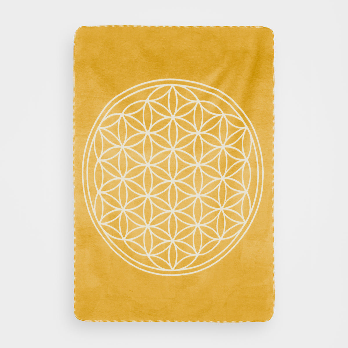 Yogadecke Blume des Lebens - regional hergestellt honeygold / natur 150 x 200 cm