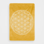 Yogadecke Blume des Lebens - regional hergestellt honeygold / natur 150 x 200 cm
