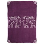 Yogadecke Elefanten - regional hergestellt aubergine / natur 150 x 200 cm