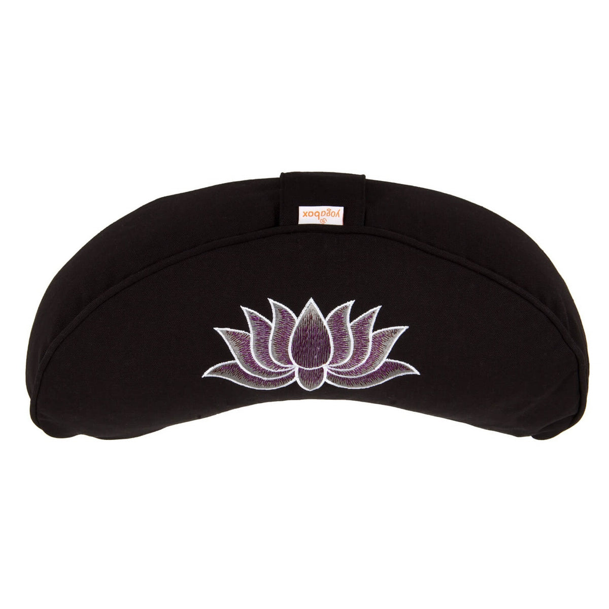 Yogakissen Halbmond BASIC Lotus Stick multicolor schwarz 40 x 17 x 12 cm Buchweizenschalen