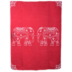 Yogadecke Elefanten - regional hergestellt rot / natur 150 x 200 cm