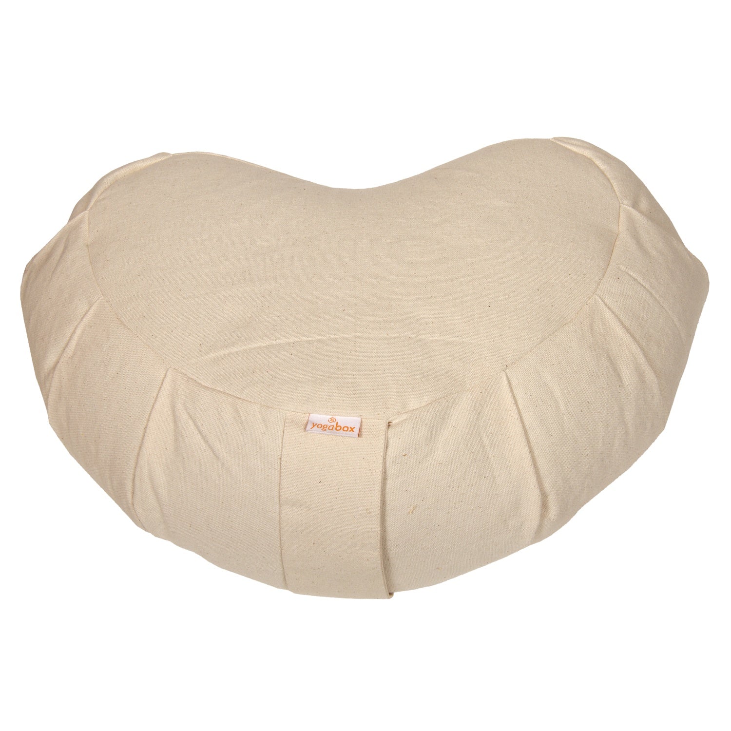 Meditationskissen Zafu ZEN Halbmond BASIC mit ZIP natur 42 x 42 x 15 cm Buchweizenschalen