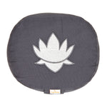 Yogakissen oval Lotus Stick BASIC grau 28 x 23 x 13 cm Buchweizenschalen