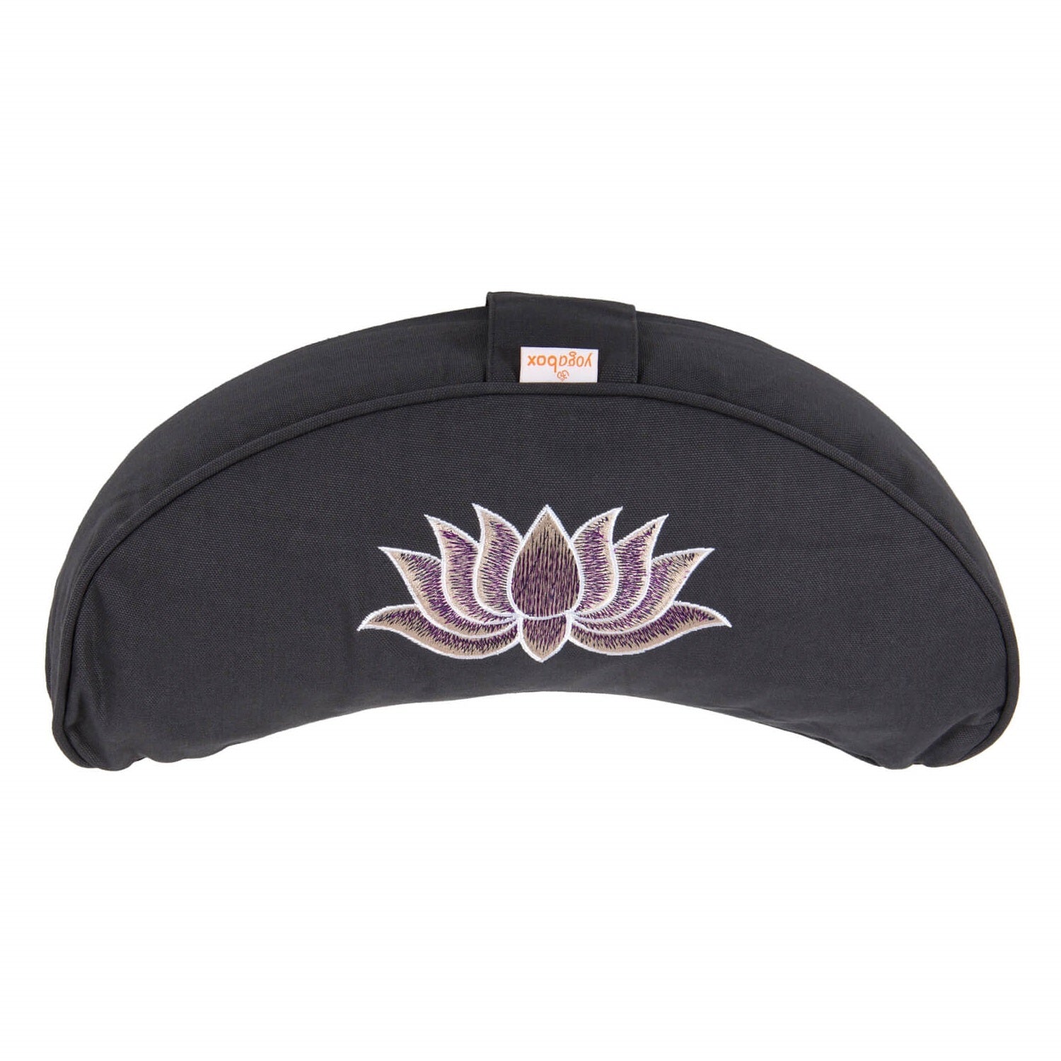 Yogakissen Halbmond BASIC Lotus Stick multicolor grau 40 x 17 x 12 cm Buchweizenschalen