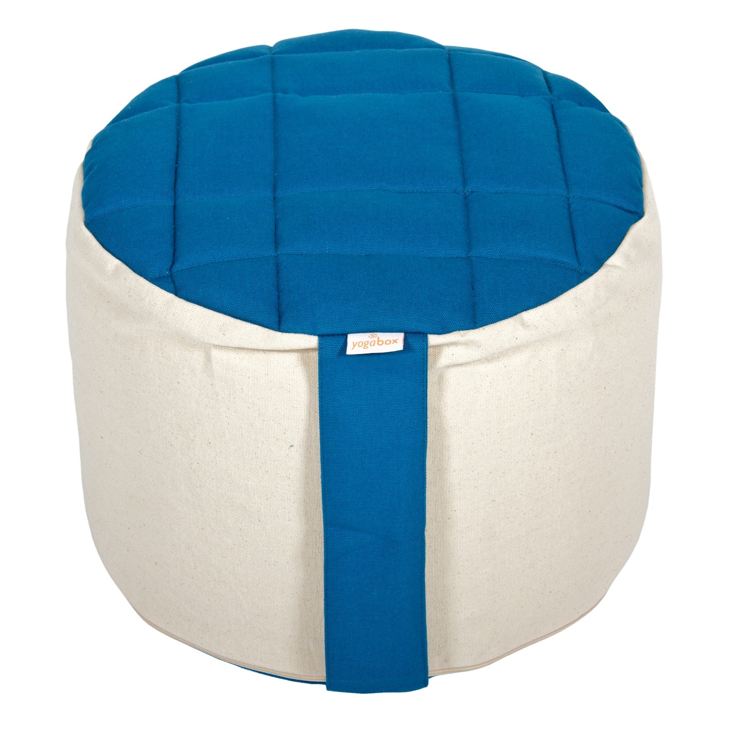Meditationskissen Rondo Big Premium petrol / natur 35 x 35 x 25 cm Buchweizenschalen