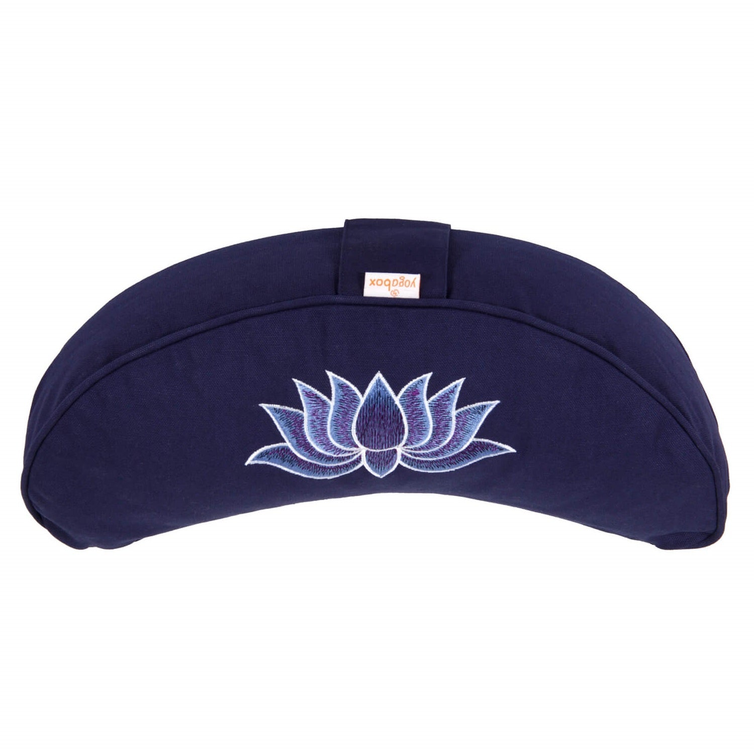 Yogakissen Halbmond BASIC Lotus Stick multicolor dunkelblau 40 x 17 x 12 cm Buchweizenschalen