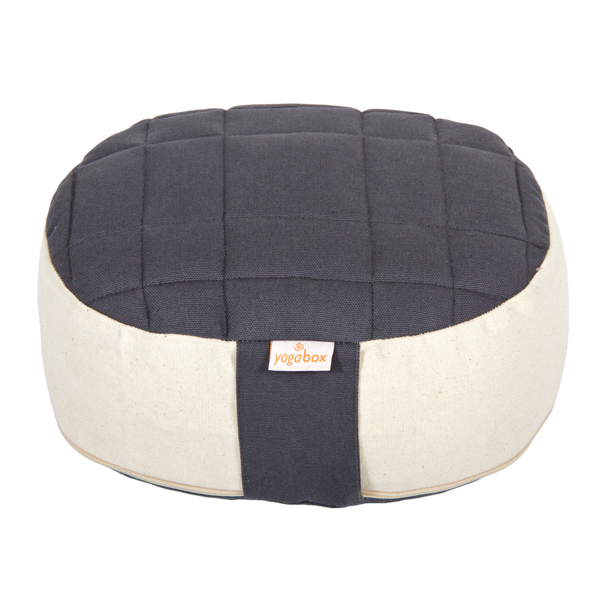 Yogilino® Reise Meditationskissen mini oval Premium grau / natur 26 x 21 x 9 cm Buchweizenschalen