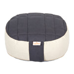 Yogilino® Reise Meditationskissen mini oval Premium grau / natur 26 x 21 x 9 cm Buchweizenschalen