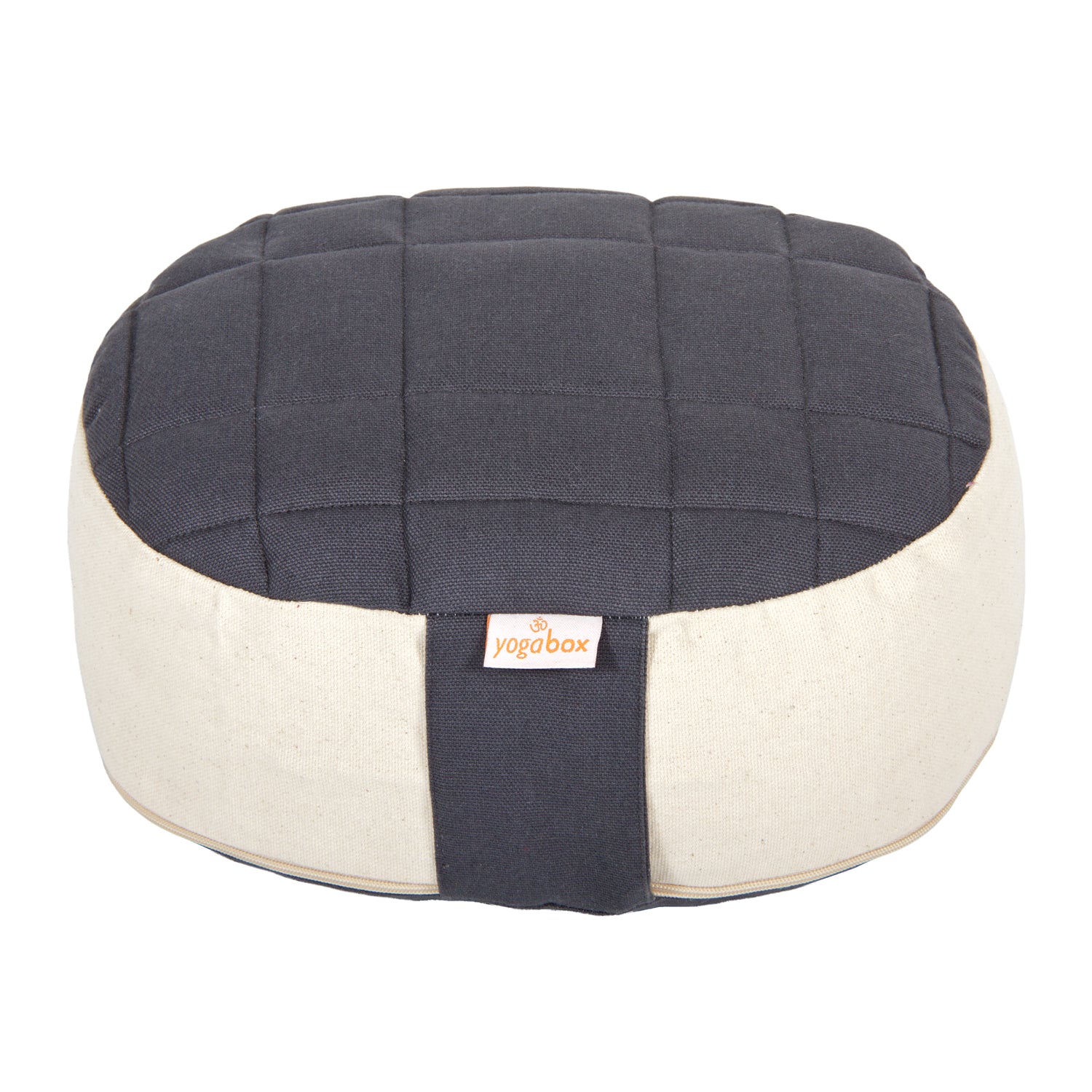 Yogilino® Reise Meditationskissen mini oval Premium grau / natur 26 x 21 x 9 cm Buchweizenschalen