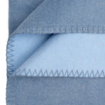 Flauschige Baumwoll Wendedecke zweifarbig - regional hergestellt zucchero / lightblue 150 x 200 cm