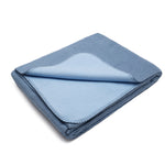 Flauschige Baumwoll Wendedecke zweifarbig - regional hergestellt zucchero / lightblue 150 x 200 cm