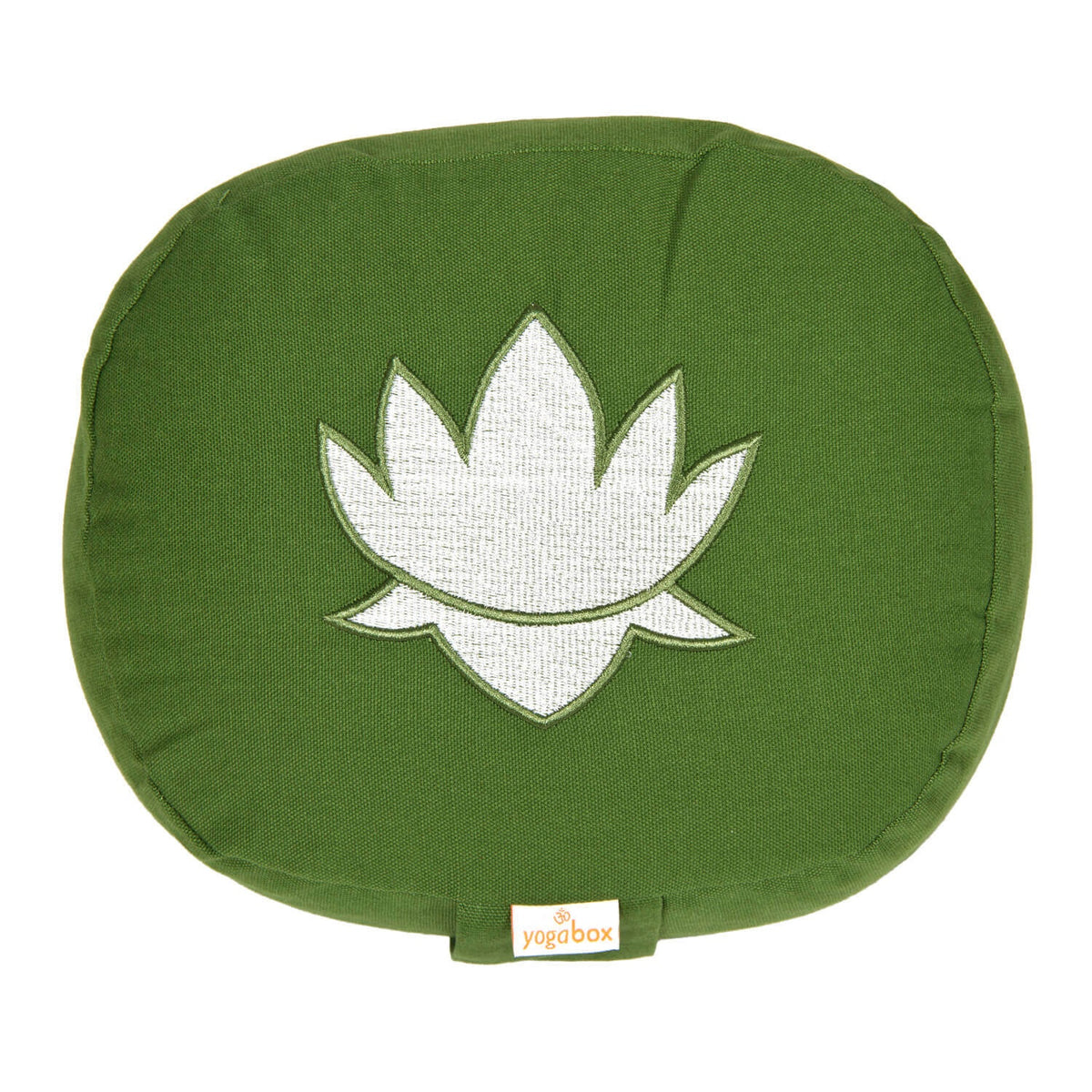 Yogakissen oval Lotus Stick BASIC Olivgrün 28 x 23 x 13 cm Buchweizenschalen