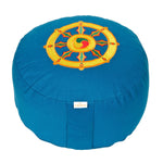 Meditationskissen Glückssitz® Rondo Dharmarad petrol 33 x 33 x 15 cm Buchweizenschalen
