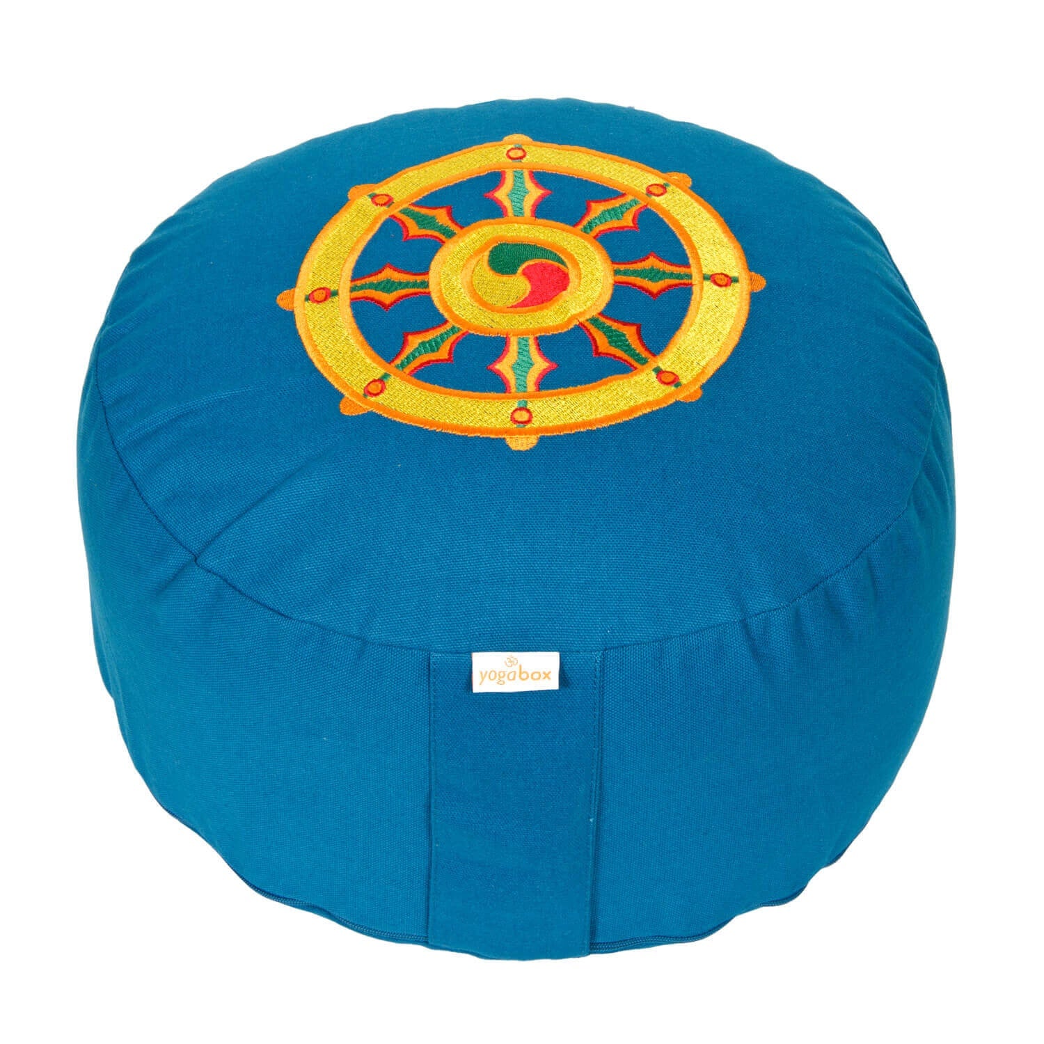 Meditationskissen Glückssitz® Rondo Dharmarad petrol 33 x 33 x 15 cm Buchweizenschalen