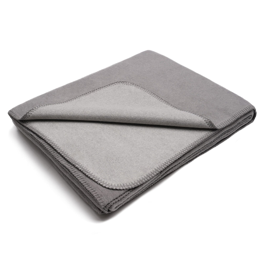 Flauschige Baumwoll Wendedecke zweifarbig - regional hergestellt brina / graumelange 150 x 200 cm