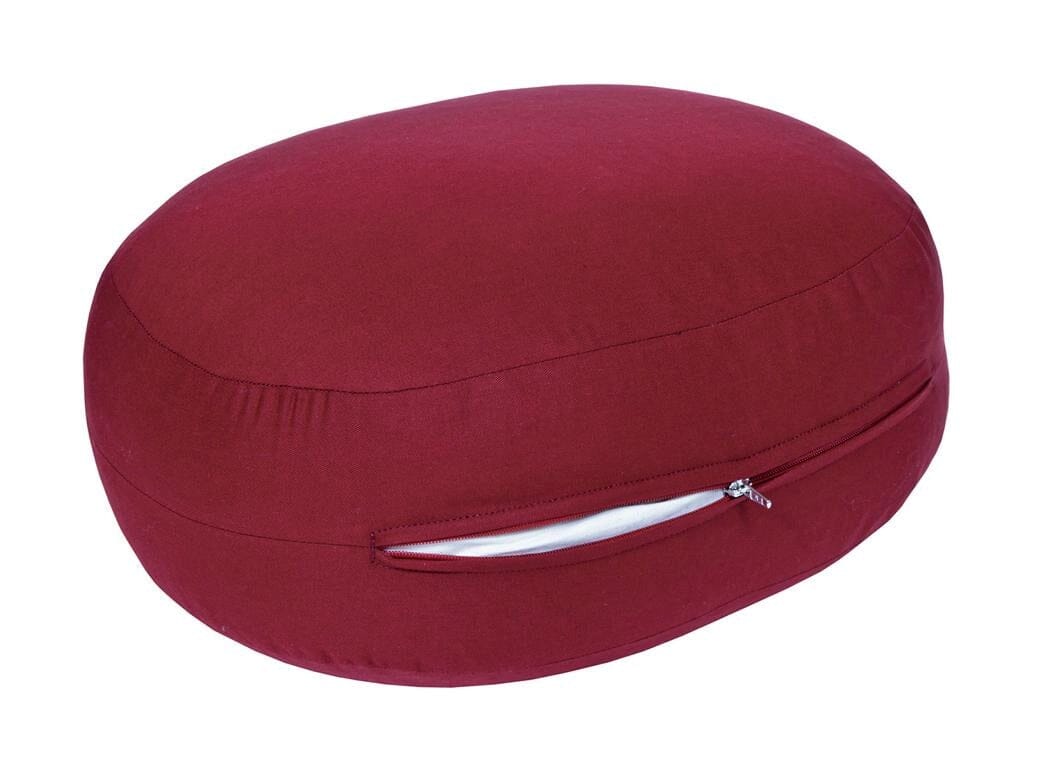 Glückssitz® Yogakissen OVAL - regional hergestellt bordeuax 30 x 23 x 15 cm Buchweizenschalen
