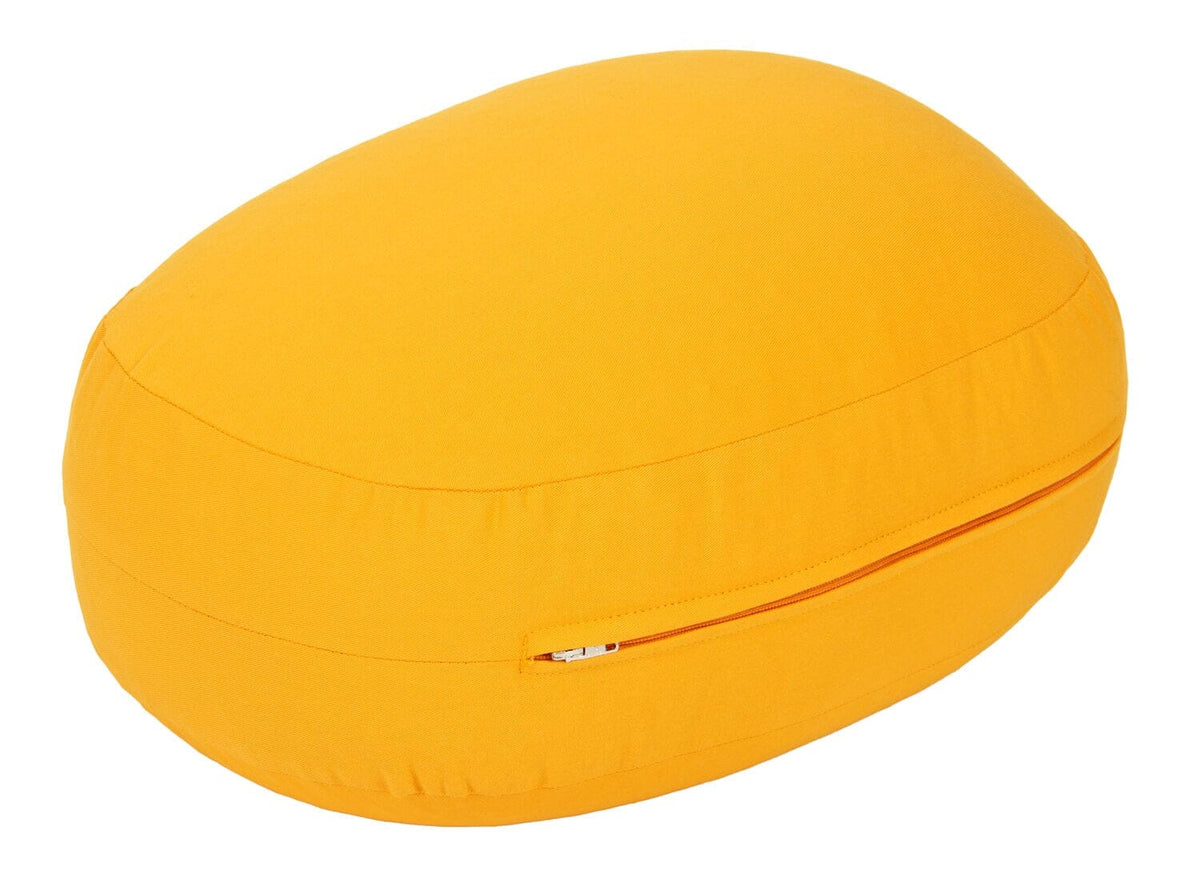 Glückssitz® Yogakissen OVAL - regional hergestellt maisgelb 30 x 23 x 15 cm Buchweizenschalen