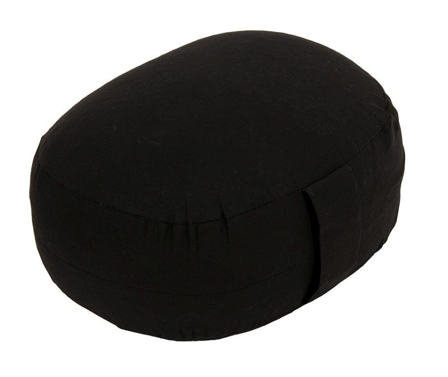 Glückssitz® Yogakissen OVAL - regional hergestellt schwarz 30 x 23 x 15 cm Buchweizenschalen