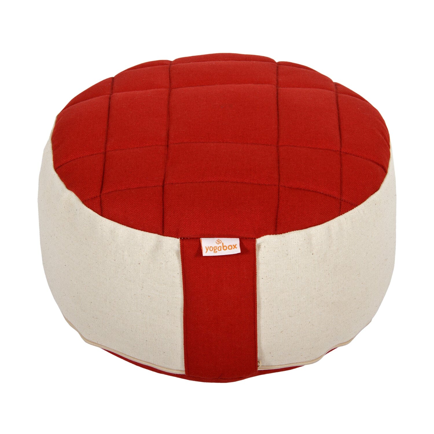 Meditationskissen BASIC Premium bordeaux / natur 30 x 30 x 13 cm Buchweizenschalen
