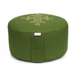 Meditationskissen Glückssitz® keltischer Baum des Lebens olive Buchweizenschalen 33 x 33 x 15 cm