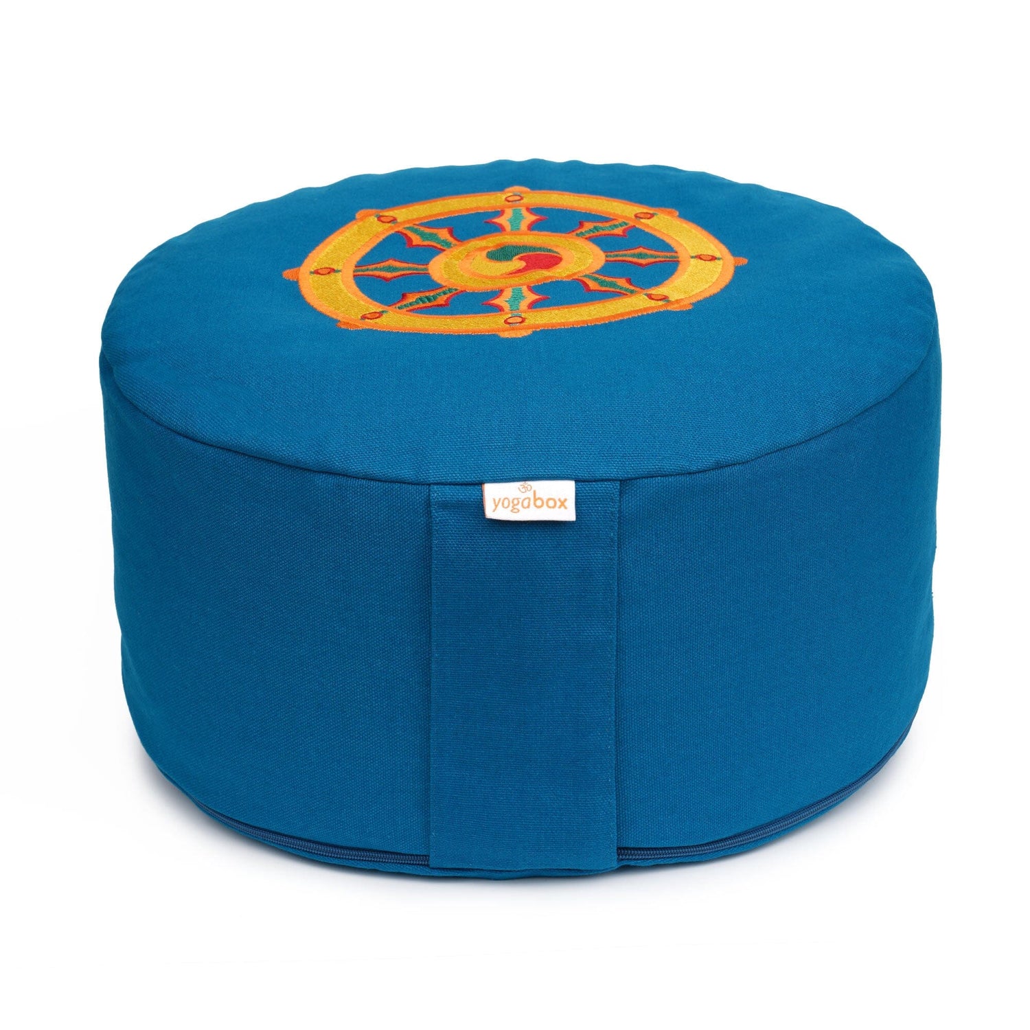 Meditationskissen Glückssitz® Rondo Dharmarad petrol Buchweizenschalen 33 x 33 x 15 cm