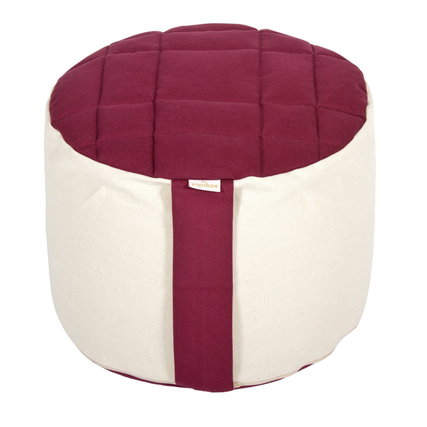 Meditationskissen Rondo Big Premium aubergine / natur 35 x 35 x 25 cm Buchweizenschalen