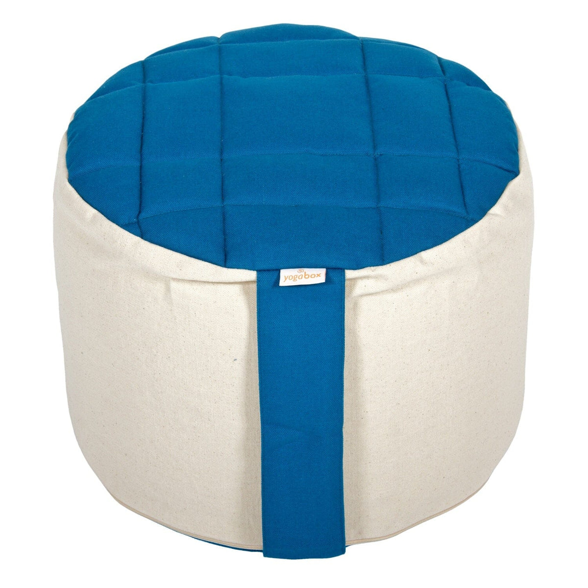 Meditationskissen Rondo Big Premium petrol / natur 35 x 35 x 25 cm Buchweizenschalen