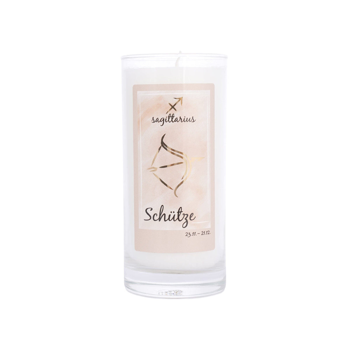 Sternzeichen Kerze weiß 14 x 6,5 cm Schütze